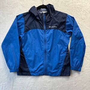 Columbia Windbreaker Jacket Kids Sz Small 8 Blue Full Zip Lightweight‎